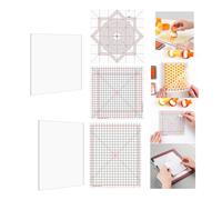8Pcs/Set 6.5x8.5inc/6x6inch Multi-Use Non-Slip Sticky Mats Fit in Stamp Positioning Tool Set,Photopolymer Grip Mat with Printed Guides in Placeholding stencil in place Crafts Scrapbooking fixed Mat.
