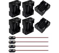 8Pcs Set 6 x 1.5V AA Thicken Battery Holder and I Type Standard Snap Connector Kit 12 Volt Thicken Plastic Battery Case Box