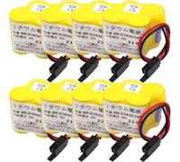 (8PCS/Set) BR-2/3AGCT4A 6V 4400mAh Replacement Battery for FANUC A98L-0031-0025, CUSTOM-107, SHS749, ALIT0138, LIT0138 (Black Connector)