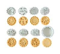 8pcs/Set Cartoon Flower Cookie Molds Pastries Making Cookie Stamp Biscuit Baking Supplies Flower Shape Molds