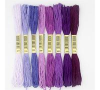 8pcs/Set Cross Stitch Thread 6 StrandsPolyester Cotton Embroidery Gradient Color Sewing Craft Accessories for Bracelet Making, Crafting(Purple)
