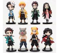 8pcs/set Demon Slayer Cute Figure Toy Anime Pvc Action Figure Toys Collection