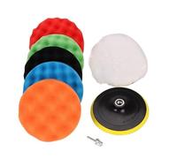8pcs/set Foam Applicator Wax Sponge Polishing Pad Waxing Polisher Kit Drill Wheel Adapter Cleaning Set(4Inch 8 pcs)