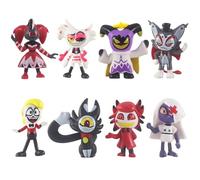 8pcs Set Hazbin Hotel Figure Statue, 6cm Q Ver Alastor Figure Model Angel Dust Clay Man, Anime Figure Cake Topper Decoration Collectible