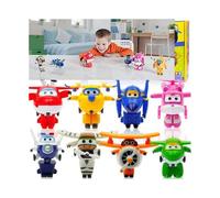 8pcs/set Super Wings Mini Planes Toys Deformation Airplane Robot Action Figures