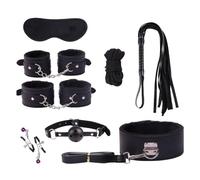 8Pcs Sex Bondage Kit with Handcuffs -UKGC07ZP，Black，Same &Cheaper：B