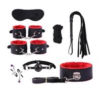 8Pcs Sex Bondage Kit with Handcuffs -UKGC07ZP，Red，Same &Cheaper：B