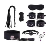 8Pcs Sex Restraint Set with Mouth Gag -UKGC07ZP，Black，Same &Cheaper：A