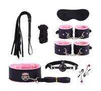 8Pcs Sex Restraint Set with Mouth Gag -UKGC07ZP，Pink，Same &Cheaper：A
