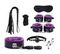 8Pcs Sex Restraint Set with Mouth Gag -UKGC07ZP，Purple，Same &Cheaper：A