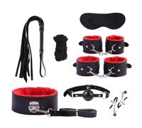 8Pcs Sex Restraint Set with Mouth Gag -UKGC07ZP，Red，Same &Cheaper：A