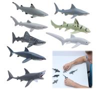 8PCS Shark Model, Shark Figures Miniature Realistic Marine Ornaments Animals Figures Beautiful and Exquisite Practical for Marine Animal Collectors, and Marine Knowledge Education (Shark)