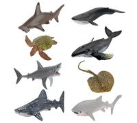 8Pcs Shark Toys, Sea Animals Sea Figures Ocean Toy for Kids Adults, Realistic Set for Sea Lovers, Sea Creatures Toys for Children for Home Outdoor Play