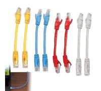 8Pcs Short Ethernet Cable 0.5ft/15cm High Speed 1000Mbps Cat6 Ethernet Cable Premium Pure Copper Core Patch Cables for Router Modem Switch Server TV PC Gaming Office (Yellow, Red, Blue, Grey)