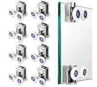 8Pcs Shower Door Rollers,25mm Shower Door Wheels for Curved Doors | Stainless Steel, Heavy Duty Sliding Shower Doors Runner Replacement for for 6-8mm Glass, 4 Top & 4 Bottom Wheels