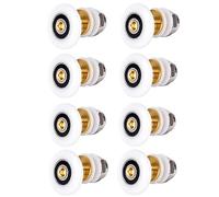 8PCS Shower Door Rollers Runners Wheels，27mm Sliding Shower Doors Wheels, Replacement Part Bathroom Glass Door, Shower Parts Runner Sliding Shower Door Roller Wheel