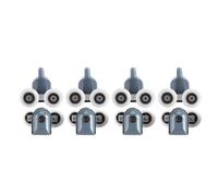 8Pcs Shower Door Rollers Shower Door Runners/Wheels/Pulleys/Guides Home Bathroom DIY Replacement Parts (4 Upper Rollers+4 Bottom Rollers +Screw+Cover Caps)(Double Wheel)