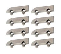 8Pcs Shower Door Rollers Wheels, Stainless Steel/Iron Shower Bottom Wheels Replacement Shower Door Fixing Pulleys Display Cabinet Door Glass Pulley Fit 5mm Thickness Glass (Steels + Iron)