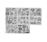 8pcs Shrinky Dink Papers, Heat Shrink Sheet Cartoon Flowers Animals Fruits Vegetable Houses Pattern Heat Shrinky Paper for DIY Keychain Pendant, Earrings and Other Craft(#01)