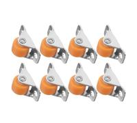 8Pcs Silent 1/2 Inch Wheel Castors Small Furniture Linear Wheels Sliding Door Pulley For Workbench Shelves Cupboard Table Chair(Orange)