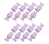 8pcs Silicone Lip Brush Set with Cover Mini round Head Lavender