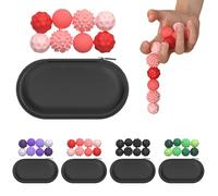 8PCS Silicone Magnetic Balls Fidget Toys for Adults & Teens, Stress Relief Sensory Toys for Autism ADHD Anxiety, Fun Textures Gadgets, Office Desk Toy for Women Men Teen (Pink)