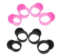 8pcs Silicone Sleeves for Hand Pan Drum, Pink Black | Precise Control and Noise Reduction, Comfortable Wear, Drum Performances Support, Lotus Handpan Fit