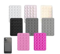 8PCS Silicone Suction Phone Case Square Phone Suction Pad Double-Sided Adhesive Mount Sticky Phone Grip for Walls Gym Videos Glass Tile Mirror 8 Colors Suction Phone Holder Sticky Pad
