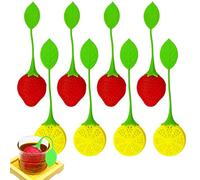 8Pcs Silicone Tea Strainer Strawberry Lemon Tea Infuser Tea Bags for Loose Leaf Tea, Reusable Tea Diffusers Strainer for Cups Flower Tea Steeper