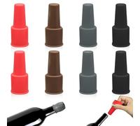 8Pcs Silicone Wine Stopper, Reusable Sparkling Wine Bottle Stopper, Silicone Wine Bottle Stopper Wine Seal Stopper, Wine Bottle Cover Caps to Keep Wine Fresh, Beer Champagne Stopper Home Use(4 Colors)