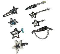 8pcs Silver Alloy Hair Clip Elegant Star Hair Accesory Hairpin For Women And Girls Great For Daily And Special Occasion