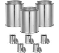 8pcs Silver Iron Empty Paint Can with Lid 200ml for DIY Projects