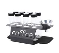 8Pcs Single Dose Coffee Bean Storage Tubes, Espresso Beans Container with Lids, Coffee Bean Cellar Tubes with Display Stand and Funnel