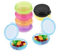 8pcs Small Pill Box Cute Portable Pill Case Travel Pills Organizer Box Medicine Dispenser Earplug Container Vitamin Holder Liver Oil Storage Case for Women Men Pocket Purse Briefcase