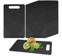 8Pcs Small Plastic Cutting Board, Kitchen Chopping Board Black Mini Bar Granite Cutting Board for Camping Meat Vegetables Fruits, BPA Free, Dishwasher Safe, 15 x 25 cm