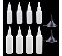 8Pcs Small Squeeze Bottles 50ml/100ml Plastic Squeeze Condiment Bottles Squeeze Dispensing Bottles Paint Bottles Travel Cookie Icing Bottles Empty Bottles with 2Pcs Small Funnels for Sauce Lotion