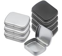 8PCS Small Tin Box, Hinged Small Tins with Lids, Portable Metal Box for Bobby Pin, Pills, Candy, Biscuits, 2.4x1.8x0.6 Inch, Metal Container with Lid