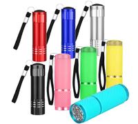8Pcs Small Torch, Mini Torch Led Super Bright with 9 LEDs, Battery Powered Torches with Lanyard Kids Adult Pocket Flashlight for Camping Hiking Outdoor, Without Battery [Energy Class A+++]