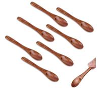 8pcs Small Wooden Spoons, 3.94 Inch Tiny Wooden Teaspoons Mini Condiment Spoons Honey Spoons Serving Wood Spoons for Spice Jars Salt Honey Coffee Milk Kitchen Utensils
