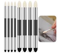 8pcs Soft Oil Pastels for Artists Oil Pastel Blending Pen with Sponge | Dual Tip Reusable Drawing Art Washable Sketch Rubbing Sponge Brush Pastels for Artist Professional Sketch Drawing Blending