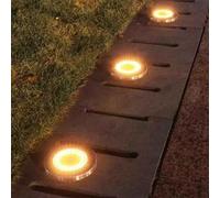 8Pcs Solar Disk Lights 20Led Outdoor Ground Lamps For Garden, Lawn & Pathway Decoration