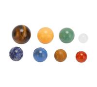 8Pcs Solar System Planets Crystal Stone Stress Balls, Palm Size Planet Meditation Toys, Finely Polished Space Model Set for Kids Education and Chakra Balancing
