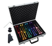 8PCS Solfeggio Tuning Fork Set, Tuning Forks for Healing, Weighted 7 Chakra 1 Soul Purpose Sound Healing Instruments for Sound Therapy Yoga Meditation with Hammer Case