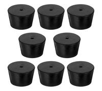 8Pcs Solid Rubber Stopper Bungs - 33MM to 41MM Rubber Tapered Plug Flexible Durable Test Tubes Bungs with Hole, Easy to Insert & Remove for Lab Apparatus Home Flask