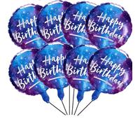 8PCS Space Foil Balloons Galaxy Mylar Balloons for Outer Space Galaxy Themed Birthday Party Decorations