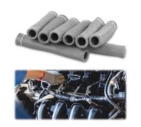 8pcs Spark Plug Wire Heat Shields for Ford Chevrolet, 2500 Degree Spark Plug Wire Shield Protector Thermal Protection Insulator Sleeve for LS1 / LS2 SBC BBC 350 454(Silver Gray)