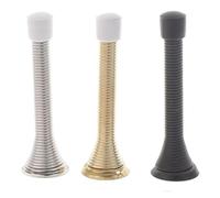8pcs Spring Door Stopper Anti-Collision Noise Canceling DoorCrash Pad Wall Protector Durable Metal Handle Guard for Home Office & RV(Silver)