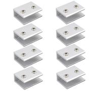 8PCS Square Glass Clamp Frameless Glass Shelf Bracket Holder Heavy Duty Glass Clamp Clip Bracket Easy to Use