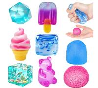 8PCS Squishy Cube Set Sensory Fidget Toys | Soft Squeeze Stress Relief Toys with Ice Cube Bear, Ice Cream and Sugar Ball Shapes for Adults and Teens