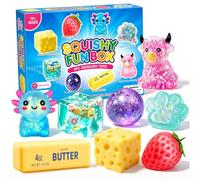 8PCS Squishy Fun Box Surprise Set Pack, Sugar Filled Stress Ball, Relief Hand Relax Desk Decor Party Favor Gifts for Adult